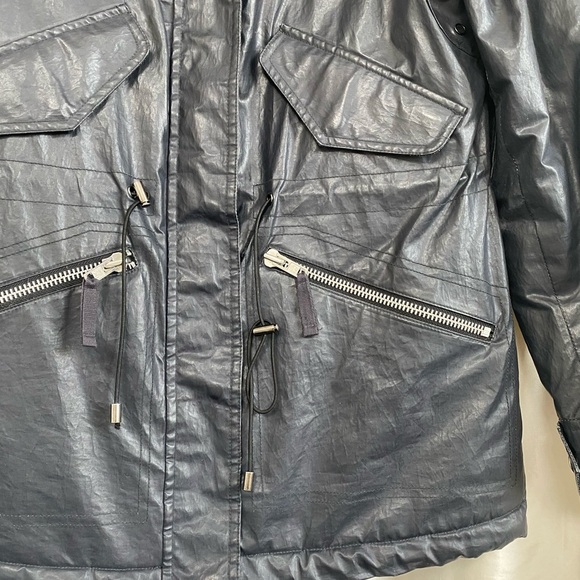 Free Ship. SAM hudson coat in NAVY white fur trim. - Picture 4 of 13